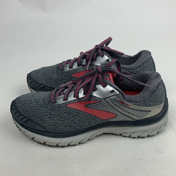 Brooks Adrenaline GTS 18 Running Shoe Size 8 Gray Pink lace up Athletic Sneaker - Picture 4 of 13